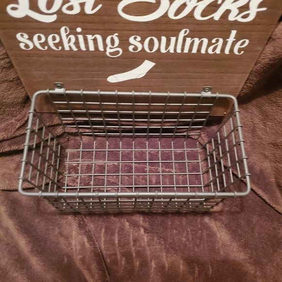 Farmhouse Laundry Room Wall Hanging Sock Basket- Lost Socks Seeking Soulmate - Picture 3 of 7